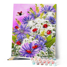 Laden Sie das Bild in den Galerie-Viewer, Malen nach Zahlen für Erwachsene | Marienkäfer in Blumen | Figured'Art