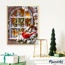 Laden Sie das Bild in den Galerie-Viewer, Malen nach Zahlen für Erwachsene | Teddybär am Fenster | Figured'Art