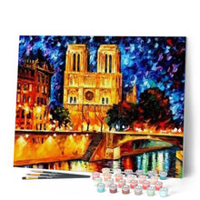 Laden Sie das Bild in den Galerie-Viewer, Malen nach Zahlen für Erwachsene | Notre Dame in der Nacht | Figured'Art
