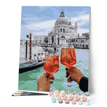 Laden Sie das Bild in den Galerie-Viewer, Malen nach Zahlen für Erwachsene | Prost in Venedig | Figured'Art
