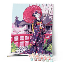 Laden Sie das Bild in den Galerie-Viewer, Malen nach Zahlen für Erwachsene | Frau im Kimono in Japan | Figured'Art