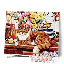 Laden Sie das Bild in den Galerie-Viewer, Malen nach Zahlen für Erwachsene | Sich erholende Katze | Figured'Art