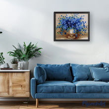 Laden Sie das Bild in den Galerie-Viewer, Malen nach Zahlen für Erwachsene | Blaue leuchtende Blüten | Figured'Art