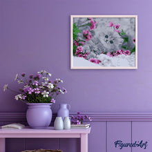 Laden Sie das Bild in den Galerie-Viewer, Malen nach Zahlen für Erwachsene | Kätzchen in den Blumen | Figured'Art