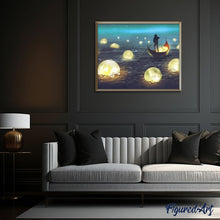 Laden Sie das Bild in den Galerie-Viewer, Malen nach Zahlen für Erwachsene | Lichter auf dem See | Figured'Art