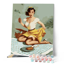 Laden Sie das Bild in den Galerie-Viewer, Vintage Pin-up mit Picknick
