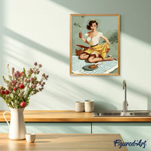 Laden Sie das Bild in den Galerie-Viewer, Vintage Pin-up mit Picknick