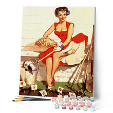 Laden Sie das Bild in den Galerie-Viewer, Pin-Up-Girl und Gartenarbeit | Figured'Art