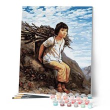 Laden Sie das Bild in den Galerie-Viewer, Malen nach Zahlen für Erwachsene | Holz sammelndes Mädchen | Figured'Art