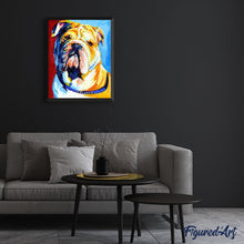 Laden Sie das Bild in den Galerie-Viewer, Malen nach Zahlen für Erwachsene | Farbiger Bulldog | Figured'Art