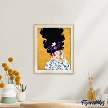Laden Sie das Bild in den Galerie-Viewer, Frau mit schwarzen Haaren | Figured'Art
