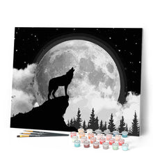 Laden Sie das Bild in den Galerie-Viewer, Malen nach Zahlen für Erwachsene | Wolf und Vollmond | Figured'Art