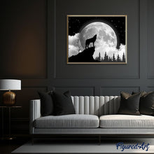 Laden Sie das Bild in den Galerie-Viewer, Malen nach Zahlen für Erwachsene | Wolf und Vollmond | Figured'Art