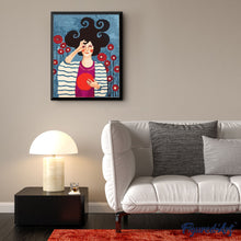Laden Sie das Bild in den Galerie-Viewer, Frau mit roten Blumen | Figured'Art