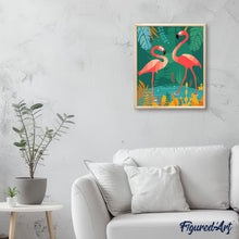 Laden Sie das Bild in den Galerie-Viewer, Flamingos im Wasser | Figured'Art