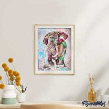 Laden Sie das Bild in den Galerie-Viewer, Malen nach Zahlen für Erwachsene | Farbiger Elefant | Figured'Art