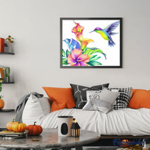Laden Sie das Bild in den Galerie-Viewer, Malen nach Zahlen für Erwachsene | Kolibri und Blumen | Figured'Art