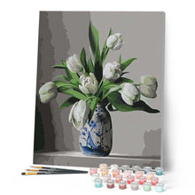 Laden Sie das Bild in den Galerie-Viewer, Malen nach Zahlen für Erwachsene | Weiße Tulpen | Figured'Art