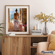 Laden Sie das Bild in den Galerie-Viewer, Malen nach Zahlen für Erwachsene | Nackte Frau und große Sonne | Figured'Art