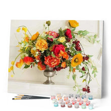 Laden Sie das Bild in den Galerie-Viewer, Malen nach Zahlen für Erwachsene | Orangefarbige Blumen | Figured'Art