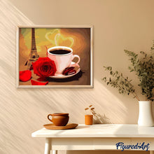 Laden Sie das Bild in den Galerie-Viewer, Malen nach Zahlen für Erwachsene | Kaffee und rote Rose | Figured'Art