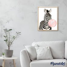 Laden Sie das Bild in den Galerie-Viewer, Malen nach Zahlen für Erwachsene | Zebra und Kaugummi | Figured'Art