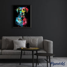 Laden Sie das Bild in den Galerie-Viewer, Malen nach Zahlen für Erwachsene | Hund abstrakt | Figured'Art
