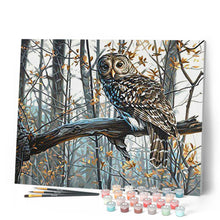 Laden Sie das Bild in den Galerie-Viewer, Malen nach Zahlen für Erwachsene | Schöne Eule im Wald | Figured'Art