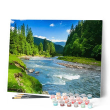 Laden Sie das Bild in den Galerie-Viewer, Malen nach Zahlen für Erwachsene | Fluss im Wald | Figured'Art