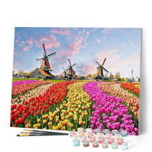Laden Sie das Bild in den Galerie-Viewer, Malen nach Zahlen für Erwachsene | Mühlen und Blumen | Figured'Art