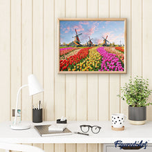 Laden Sie das Bild in den Galerie-Viewer, Malen nach Zahlen für Erwachsene | Mühlen und Blumen | Figured'Art