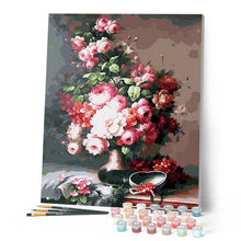 Laden Sie das Bild in den Galerie-Viewer, Malen nach Zahlen für Erwachsene | Blumenstrauß auf dem Nachttisch | Figured'Art
