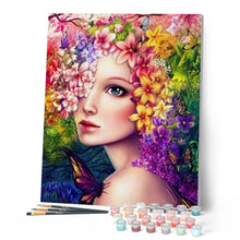 Laden Sie das Bild in den Galerie-Viewer, Malen nach Zahlen für Erwachsene | Frau mit Blumen | Figured'Art