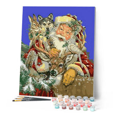 Laden Sie das Bild in den Galerie-Viewer, Malen nach Zahlen für Erwachsene | Weihnachtsmann und Tiere | Figured'Art