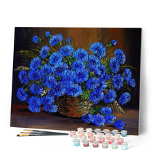 Laden Sie das Bild in den Galerie-Viewer, Malen nach Zahlen für Erwachsene | Große blaue Blumen | Figured'Art