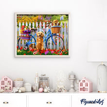 Laden Sie das Bild in den Galerie-Viewer, Malen nach Zahlen für Erwachsene | Hunde und Fahrräder | Figured'Art