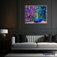 Laden Sie das Bild in den Galerie-Viewer, Malen nach Zahlen für Erwachsene | Großer Pfau | Figured'Art