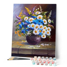 Laden Sie das Bild in den Galerie-Viewer, Malen nach Zahlen für Erwachsene | Vase und Gänseblümchen | Figured'Art