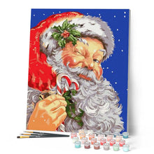Laden Sie das Bild in den Galerie-Viewer, Malen nach Zahlen für Erwachsene | Zwinkernder Weihnachtsmann | Figured'Art
