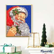 Laden Sie das Bild in den Galerie-Viewer, Malen nach Zahlen für Erwachsene | Zwinkernder Weihnachtsmann | Figured'Art