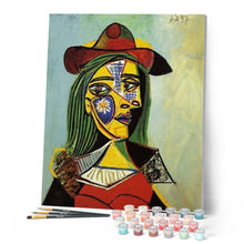 Laden Sie das Bild in den Galerie-Viewer, Malen nach Zahlen für Erwachsene | Schöne Frau mit Hut | Figured'Art