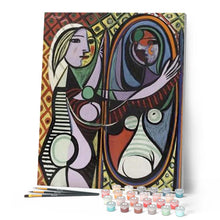 Laden Sie das Bild in den Galerie-Viewer, Malen nach Zahlen für Erwachsene | Picasso - Frau mit Spiegel | Figured'Art