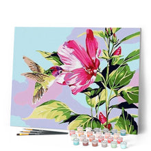 Laden Sie das Bild in den Galerie-Viewer, Malen nach Zahlen für Erwachsene | Kleiner Kolibri in den Blumen | Figured'Art