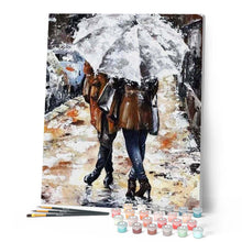 Laden Sie das Bild in den Galerie-Viewer, Malen nach Zahlen für Erwachsene | Paar unter einem Regenschirm | Figured'Art