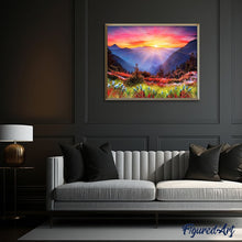 Laden Sie das Bild in den Galerie-Viewer, Malen nach Zahlen für Erwachsene | Sonnenaufgang in den Bergen | Figured'Art