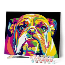 Laden Sie das Bild in den Galerie-Viewer, Malen nach Zahlen für Erwachsene | Bulldog Pop Art | Figured'Art