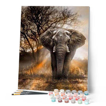 Laden Sie das Bild in den Galerie-Viewer, Malen nach Zahlen für Erwachsene | Einsamer Elefant | Figured'Art