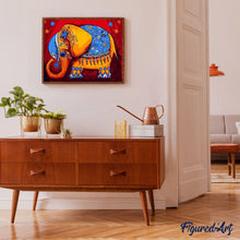Laden Sie das Bild in den Galerie-Viewer, Malen nach Zahlen für Erwachsene | Elefant bereit für die Zeremonie | Figured'Art
