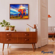 Laden Sie das Bild in den Galerie-Viewer, Malen nach Zahlen für Erwachsene | Elefantenmigration 2 | Figured'Art