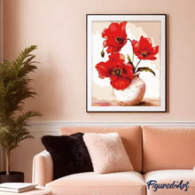 Laden Sie das Bild in den Galerie-Viewer, Malen nach Zahlen für Erwachsene | Schöne rote Mohnblumen | Figured'Art